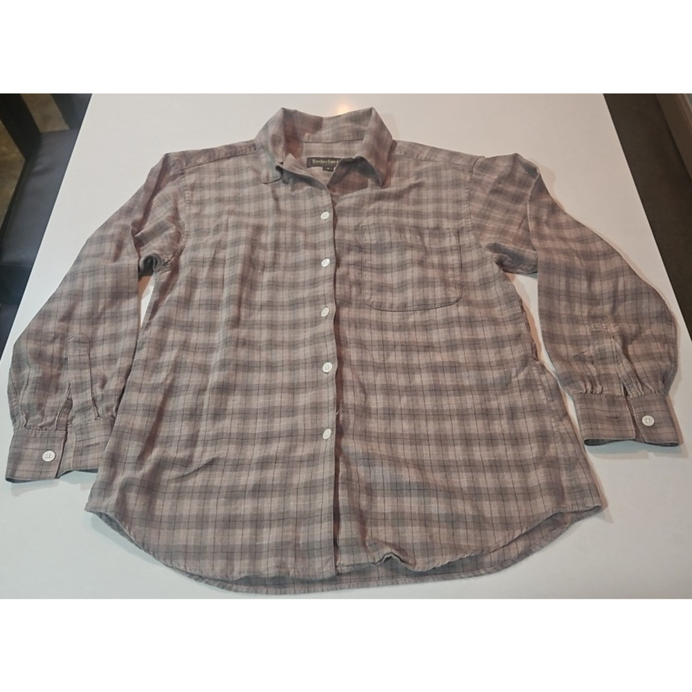Timberland Weathergear Womens Plaid Button Up Shirt Long Sleeve Small